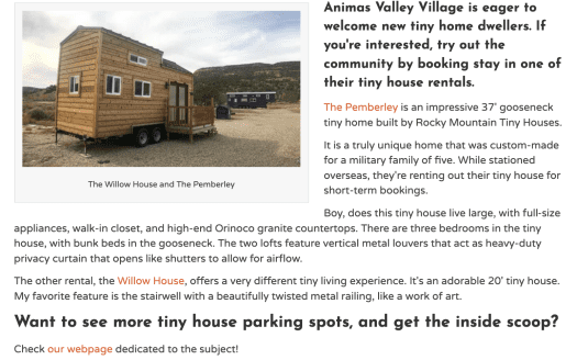 Animas Valley Village Tiny Home Community