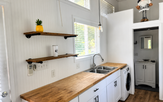 SOLD Bruce's Noah Certified Farmhouse Tiny Home on Wheels by Lake Lanier