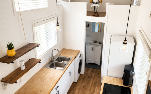 SOLD Bruce's Noah Certified Farmhouse Tiny Home on Wheels by Lake Lanier