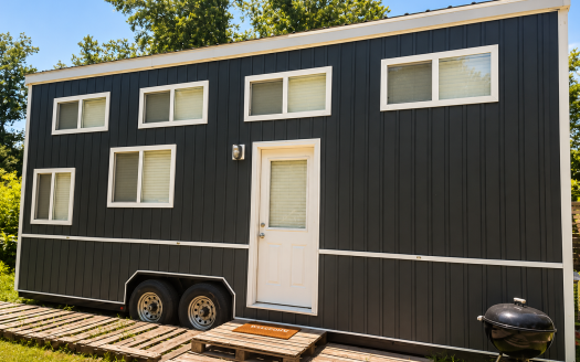 SOLD Bruce's Noah Certified Farmhouse Tiny Home on Wheels by Lake Lanier