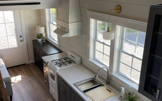 A Must See!!! Beautiful Brand New 35' Custom Built Tiny Home, Sleeps 4, Shiplap Walls, Wifi compatible, Full size appliances, Walk in shower, W/D